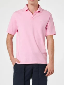 Herren-Poloshirt Brighton aus rosafarbenem Baumwolljersey