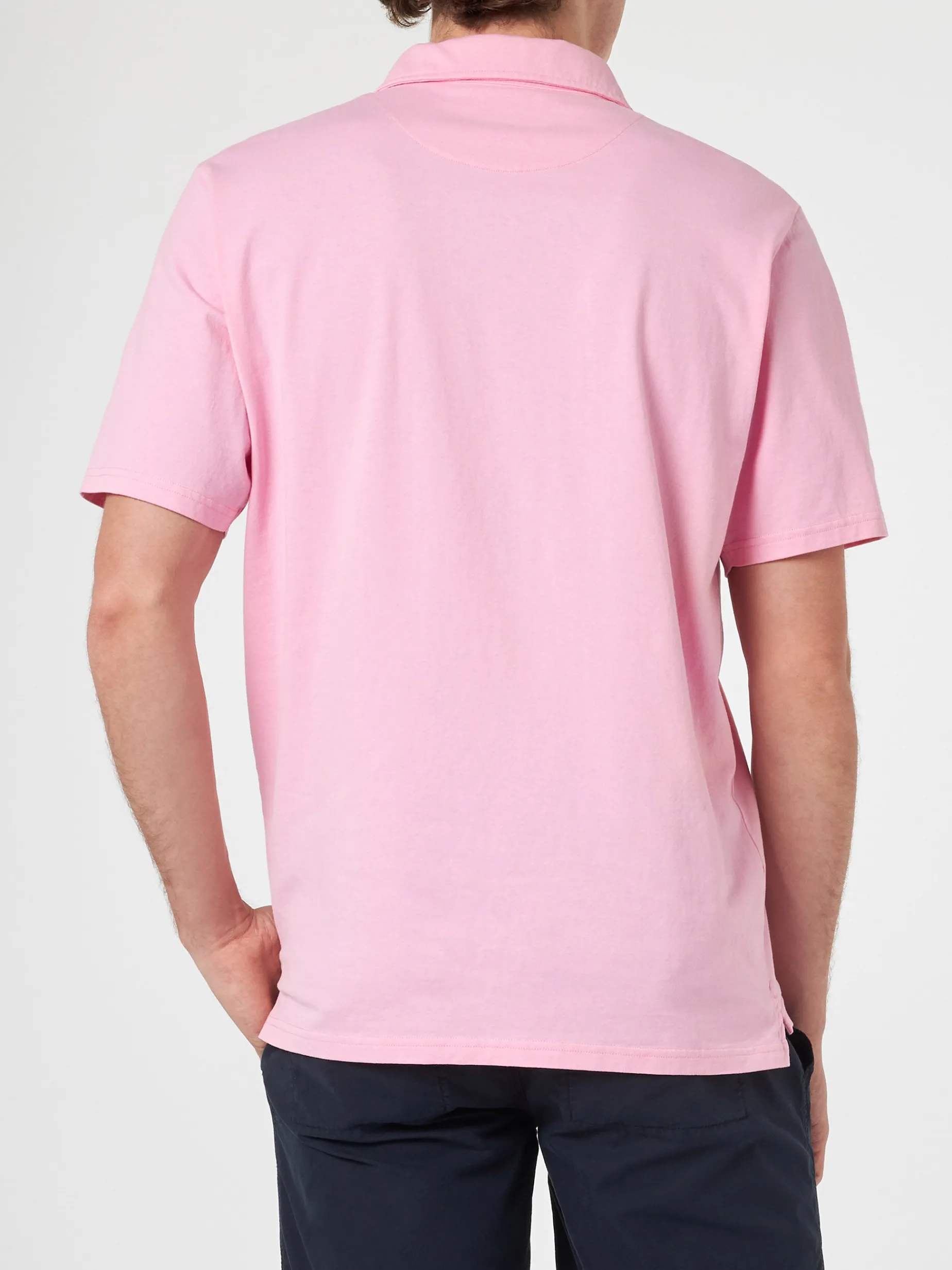 Herren-Poloshirt Brighton aus rosafarbenem Baumwolljersey