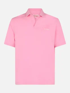 Herren-Poloshirt Brighton aus rosafarbenem Baumwolljersey