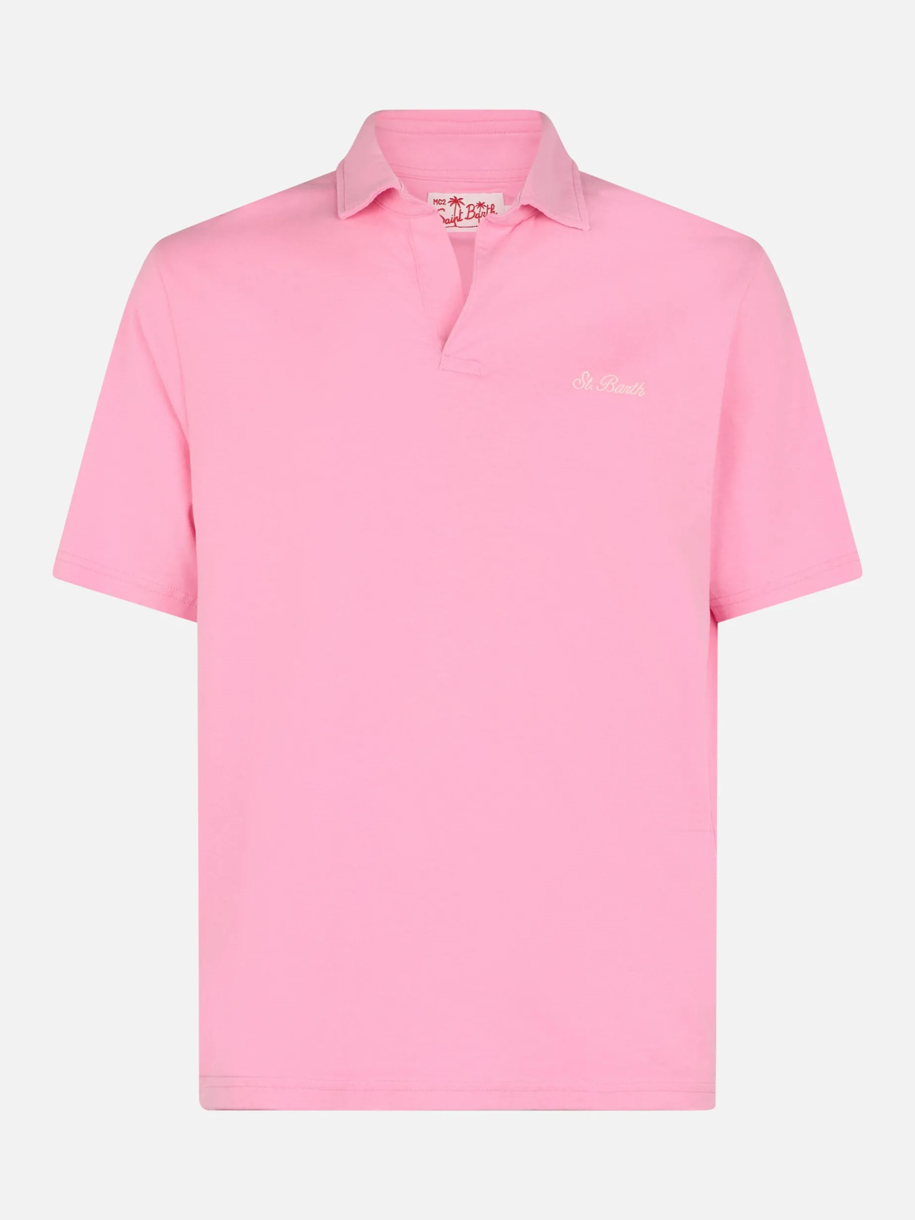 Herren-Poloshirt Brighton aus rosafarbenem Baumwolljersey