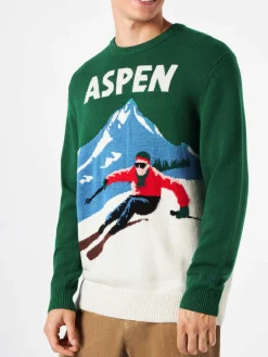 Herrenpullover Aspen mit Vintage-Postkartendruck