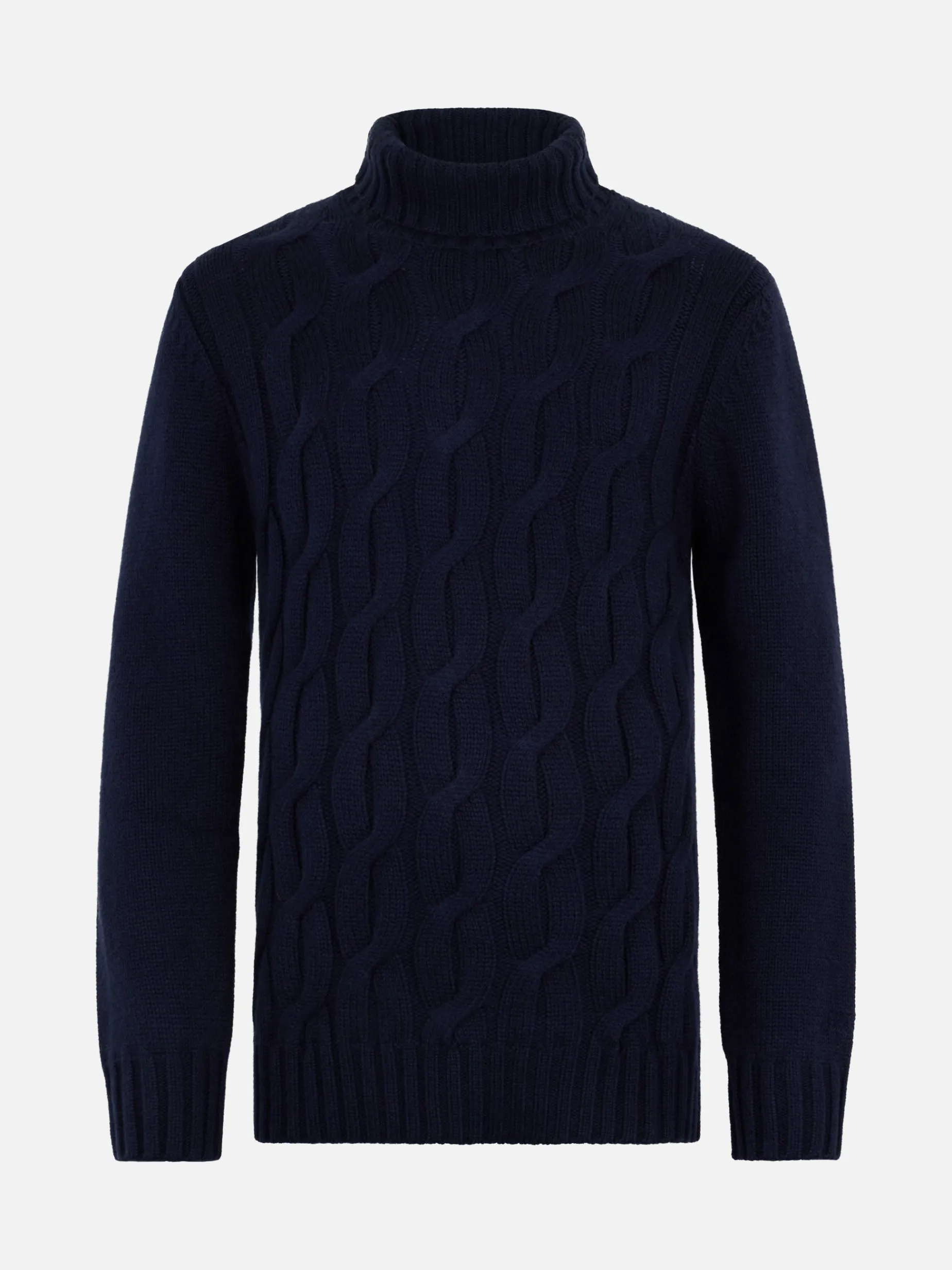 Herrenpullover aus Kaschmirmischung mit Zopfmuster Fisherman