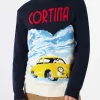 Herrenpullover Cortina mit Vintage-Postkartendruck