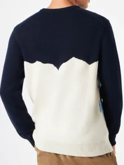 Herrenpullover Cortina mit Vintage-Postkartendruck