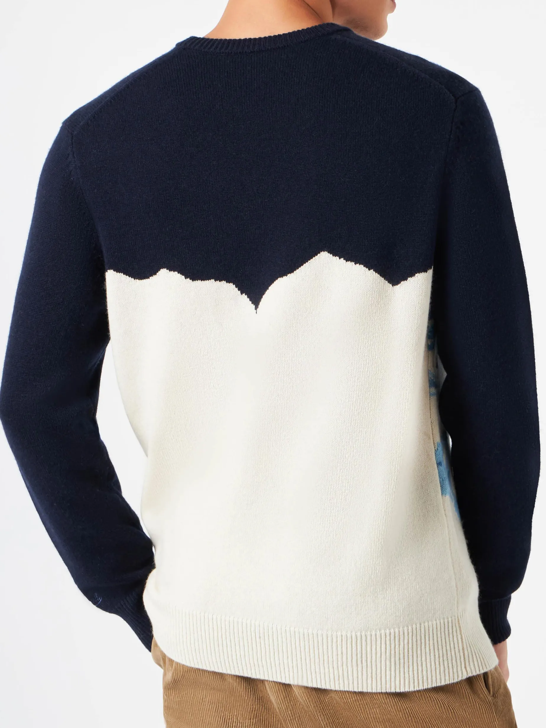 Herrenpullover Cortina mit Vintage-Postkartendruck