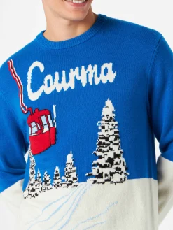 Herrenpullover Courma mit Vintage-Postkartendruck