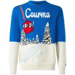 Herrenpullover Courma mit Vintage-Postkartendruck