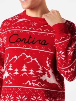Herrenpullover im norwegischen Stil mit Cortina-Stickerei