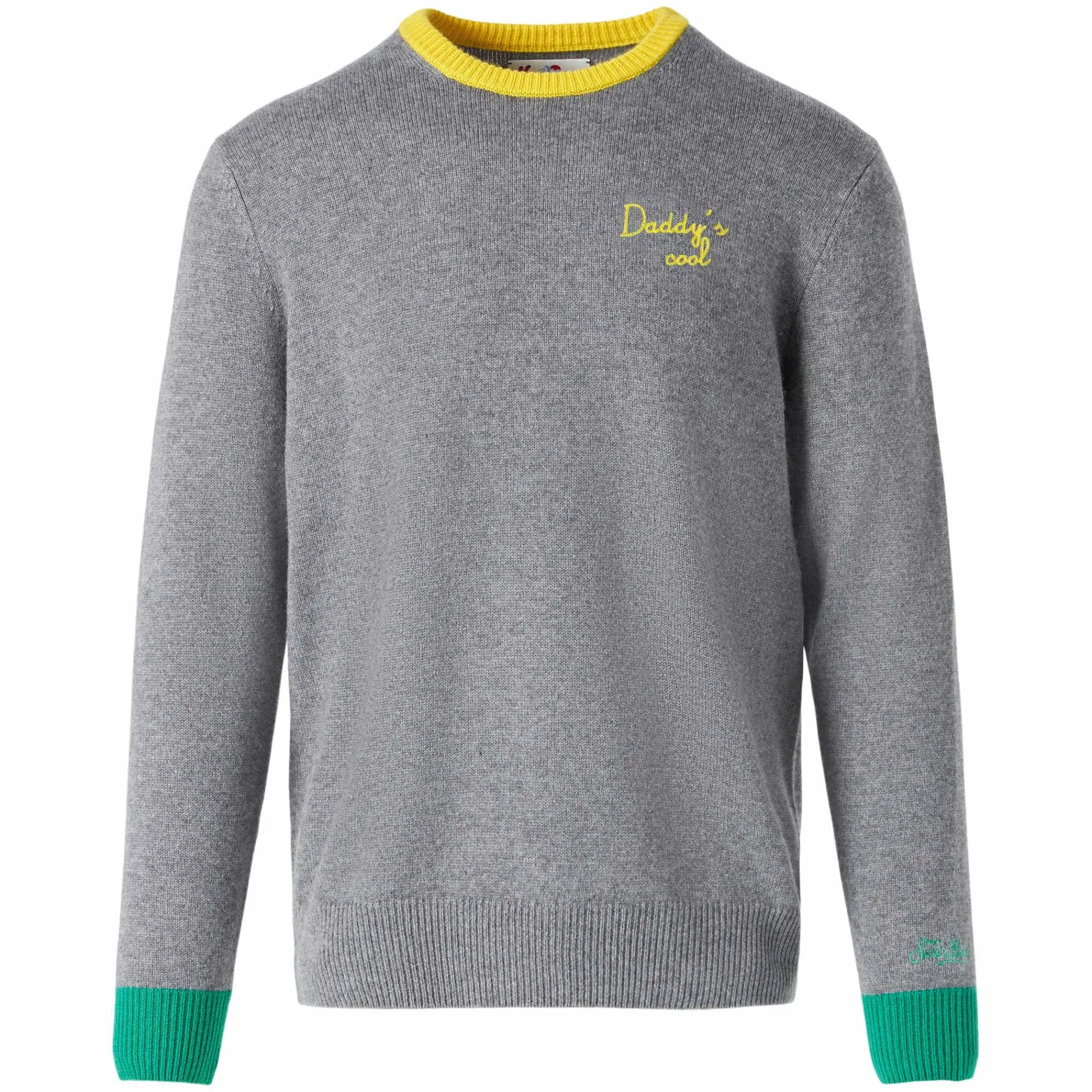 Herrenpullover in Grau mit Daddy's cool Stickerei