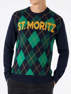 Herrenpullover mit Argyle-Print