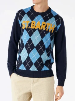 Herrenpullover mit Argyle-Print