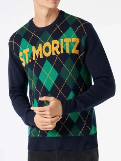Herrenpullover mit Argyle-Print