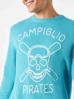 Herrenpullover mit Campiglio-Piraten-Stickerei