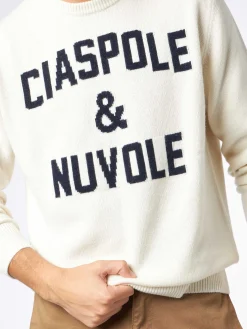 Herrenpullover mit Ciaspole e Nuvole-Aufdruck