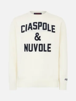 Herrenpullover mit Ciaspole e Nuvole-Aufdruck