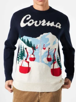 Herrenpullover mit Courmayeur-Postkarte