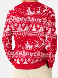 Herrenpullover mit „I believe in Santa“-Schriftzug