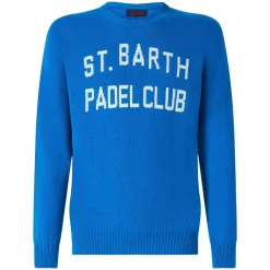 Herrenpullover mit Jacquard-Aufdruck des St. Barth Padel Club