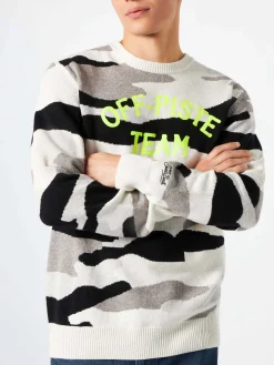 Herrenpullover mit Off-Piste-Team-Camouflage-Print