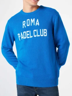 Herrenpullover mit Roma Padel Club-Jacquard-Print