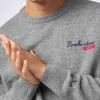 Herrenpullover mit Rundhalsausschnitt und Bombardino Ski Club-Stickerei