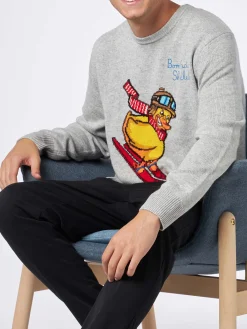 Herren-Pullover mit Rundhalsausschnitt und Crypto Ducky-Jacquard-Print | CRYPTO PUPPETS SONDERAUSGABE