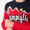 Herren-Pullover mit Rundhalsausschnitt und Campiglio-Sonnen-Jacquard-Print