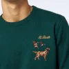 Herrenpullover mit Rundhalsausschnitt, St. Barth Country Club- und Hundestickerei