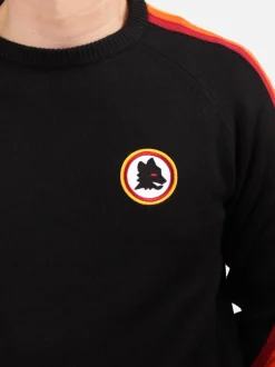 Herrenpullover mit Rundhalsausschnitt und Roma-Aufnäher | AS ROMA SPECIAL EDITION