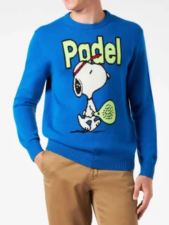 Herrenpullover mit Rundhalsausschnitt und Snoopy Padel-Jacquard-Print | SNOOPY – ©PEANUTS SONDERAUSGABE