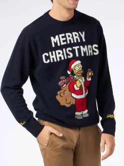 Herren-Pullover mit Rundhalsausschnitt und Homer-Simpson-Jacquard-Print | DIE SIMPSONS-SONDERAUSGABE