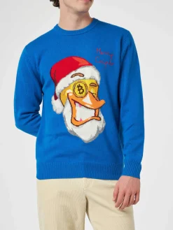 Herren-Pullover mit Rundhalsausschnitt und Crypto Ducky-Jacquard-Print | CRYPTO PUPPETS SONDERAUSGABE