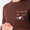 Herrenpullover mit Rundhalsausschnitt und Sei Come la mia Moto-Stickerei