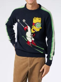 Herrenpullover mit Rundhalsausschnitt und Bart-Simpson-Jacquard-Print | DIE SIMPSONS-SONDERAUSGABE