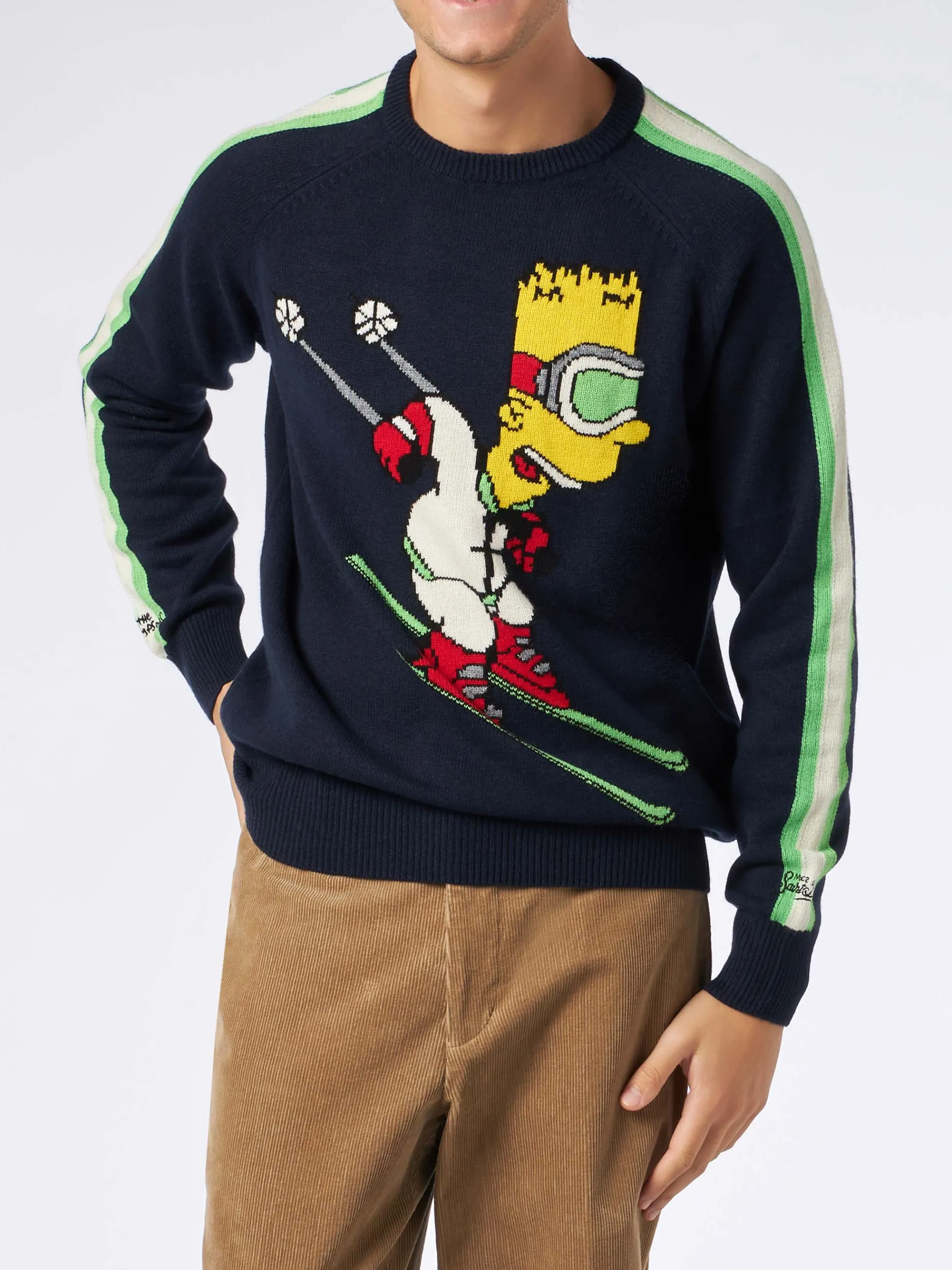 Herrenpullover mit Rundhalsausschnitt und Bart-Simpson-Jacquard-Print | DIE SIMPSONS-SONDERAUSGABE