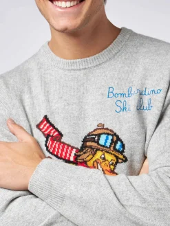 Herren-Pullover mit Rundhalsausschnitt und Crypto Ducky-Jacquard-Print | CRYPTO PUPPETS SONDERAUSGABE