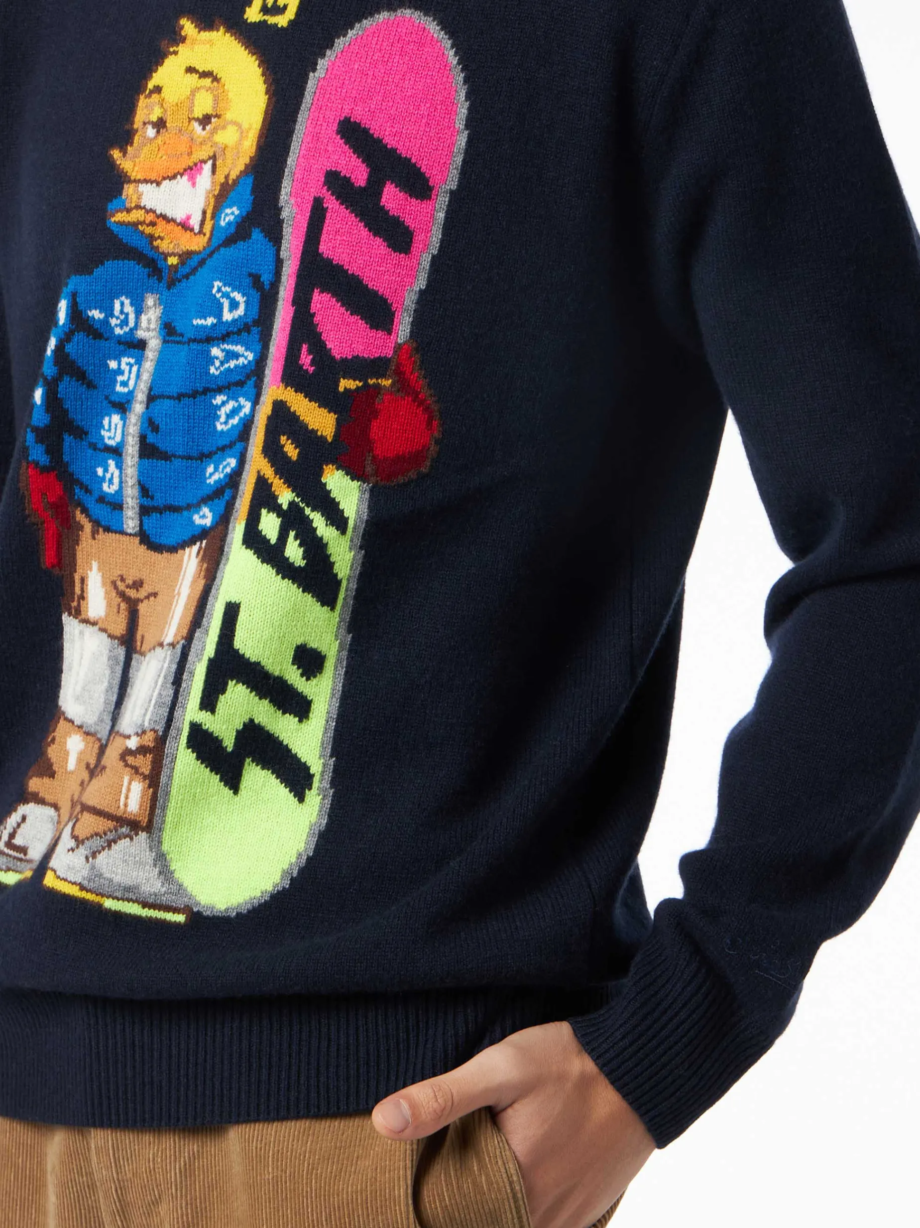 Herren-Pullover mit Rundhalsausschnitt und Crypto Ducky-Jacquard-Print | CRYPTO PUPPETS SONDERAUSGABE
