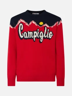 Herren-Pullover mit Rundhalsausschnitt und Campiglio-Sonnen-Jacquard-Print