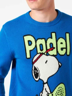 Herrenpullover mit Rundhalsausschnitt und Snoopy Padel-Jacquard-Print | SNOOPY – ©PEANUTS SONDERAUSGABE