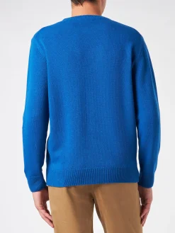 Herren-Pullover mit Rundhalsausschnitt und Mi sono sbagliato-Jacquard-Print