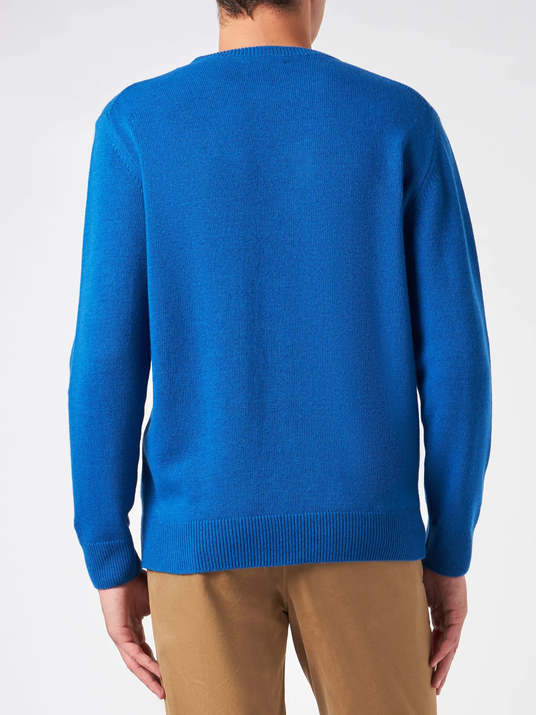 Herren-Pullover mit Rundhalsausschnitt und Mi sono sbagliato-Jacquard-Print