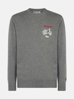 Herrenpullover mit Rundhalsausschnitt und Vespa-Stickerei | VESPA© SONDEREDITION