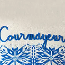 Herrenpullover mit Rundhalsausschnitt und Courmayeur-Stickerei