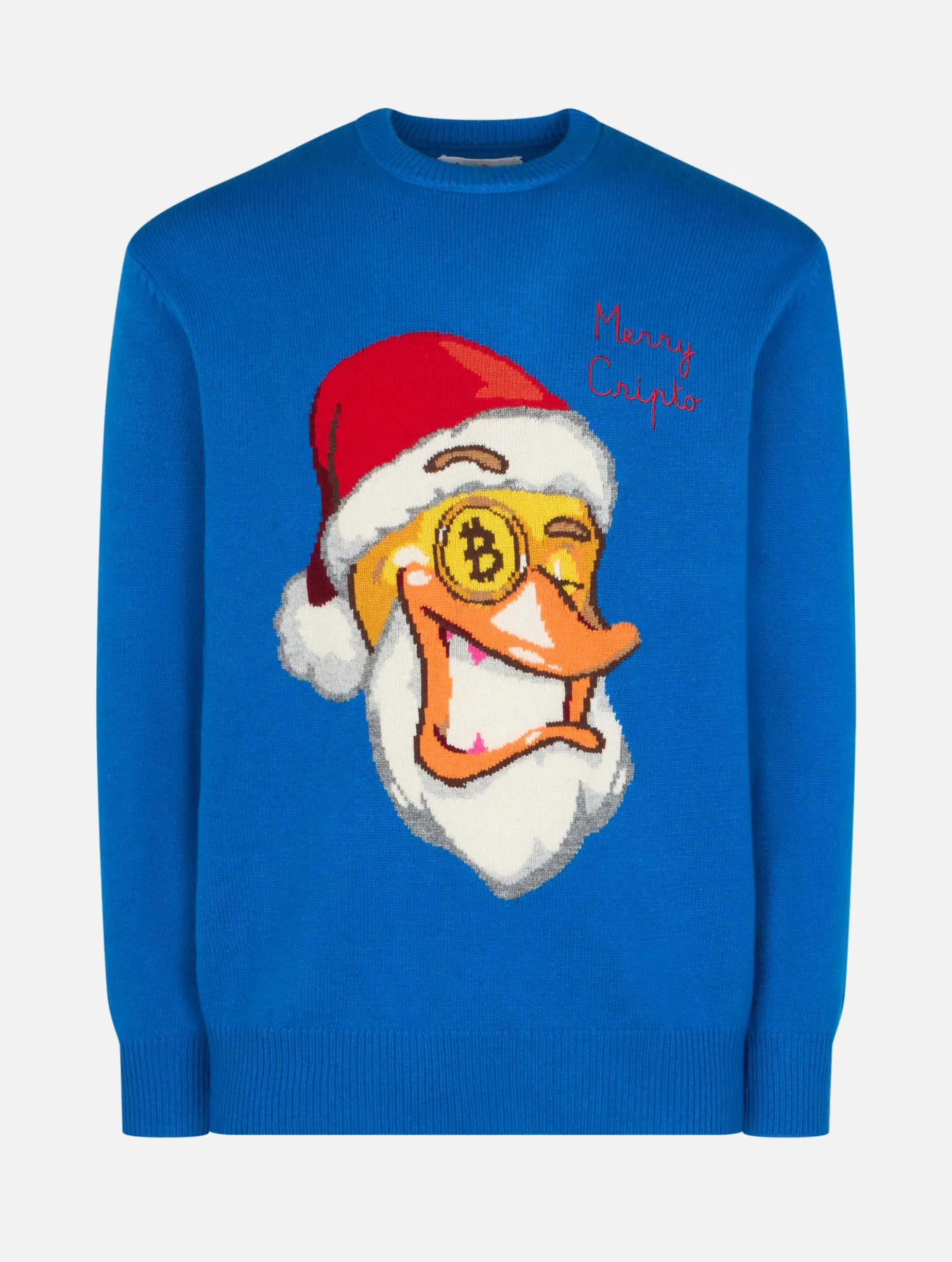 Herren-Pullover mit Rundhalsausschnitt und Crypto Ducky-Jacquard-Print | CRYPTO PUPPETS SONDERAUSGABE