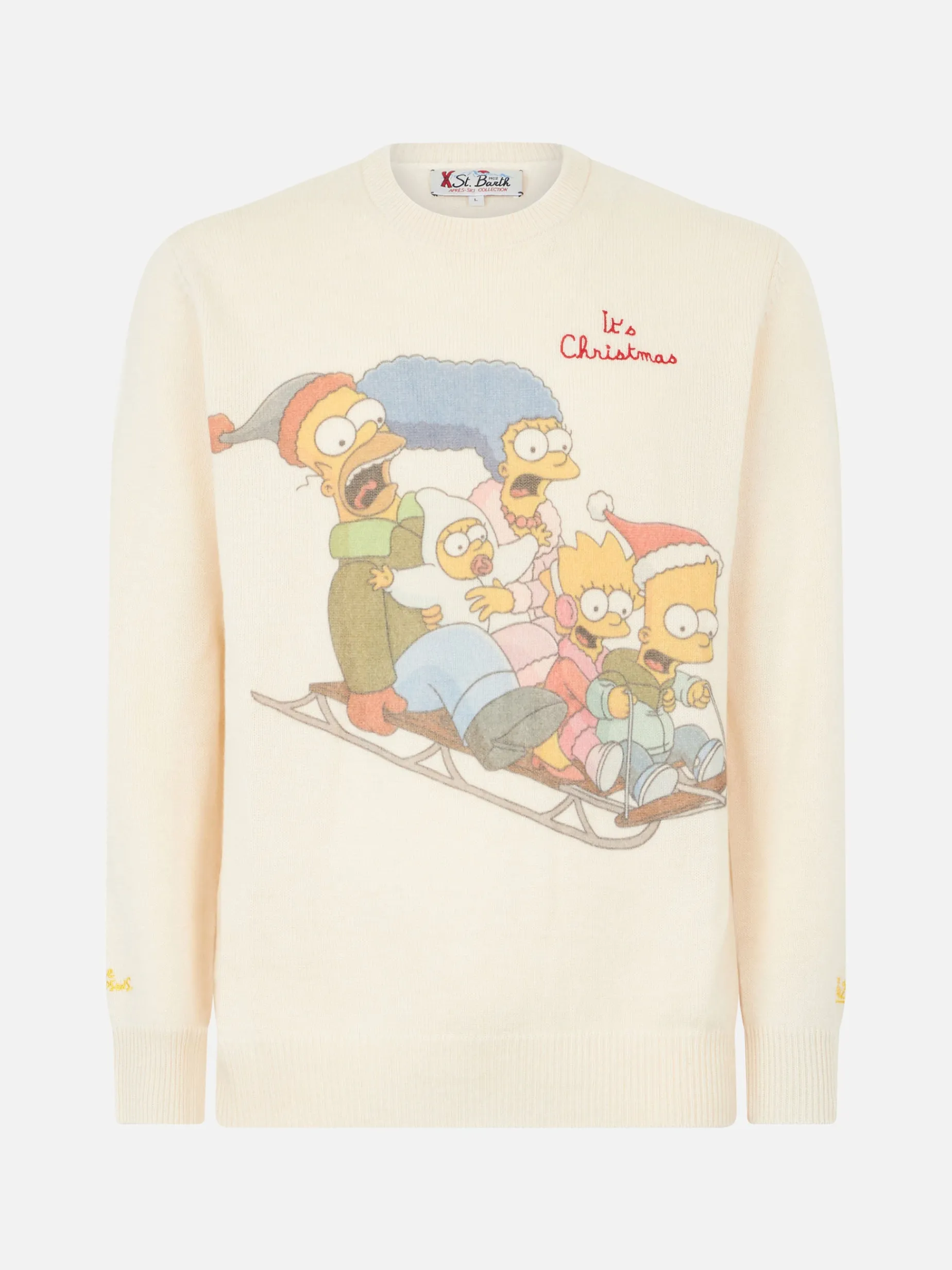 Herren-Pullover mit Rundhalsausschnitt und Jacquard-Print der Simpson-Familie | DIE SIMPSONS-SONDERAUSGABE