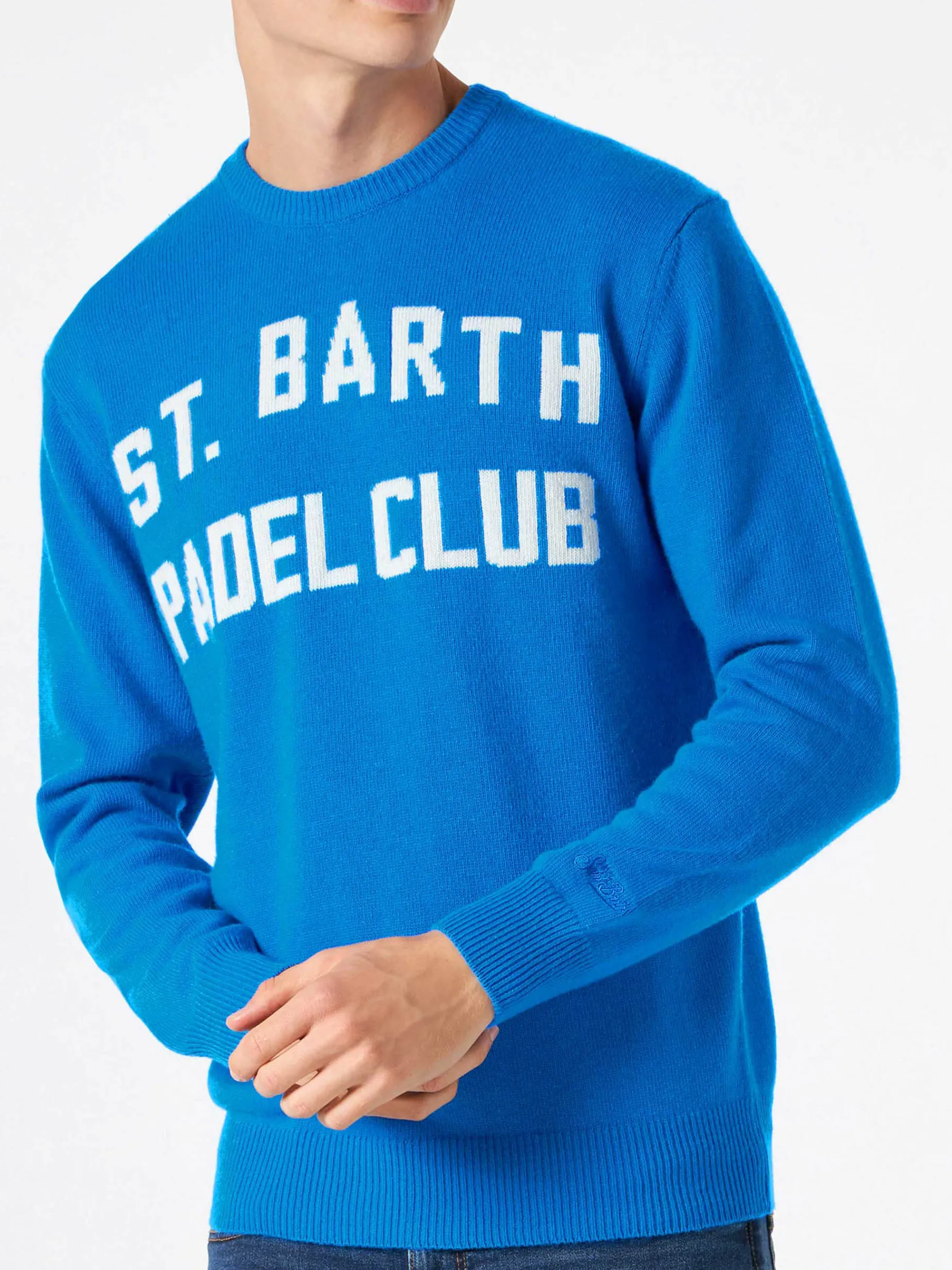 Herrenpullover mit St. Barth Padel Club-Schriftzug
