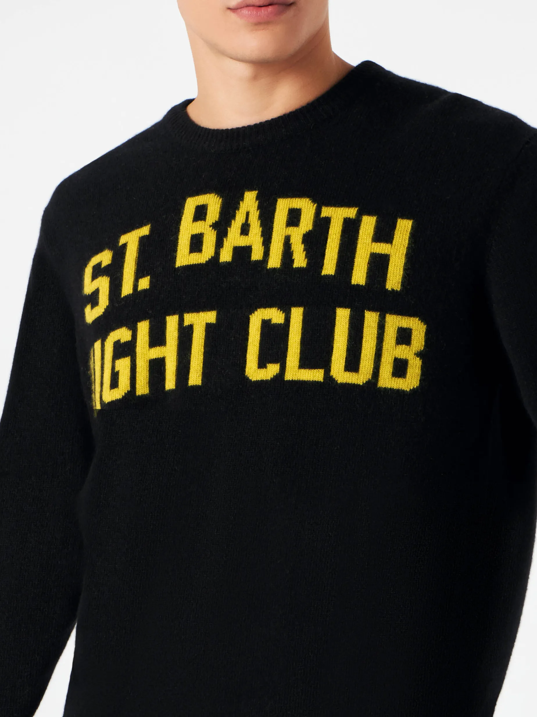 Herrenpullover mit St. Barth Night Club-Aufdruck