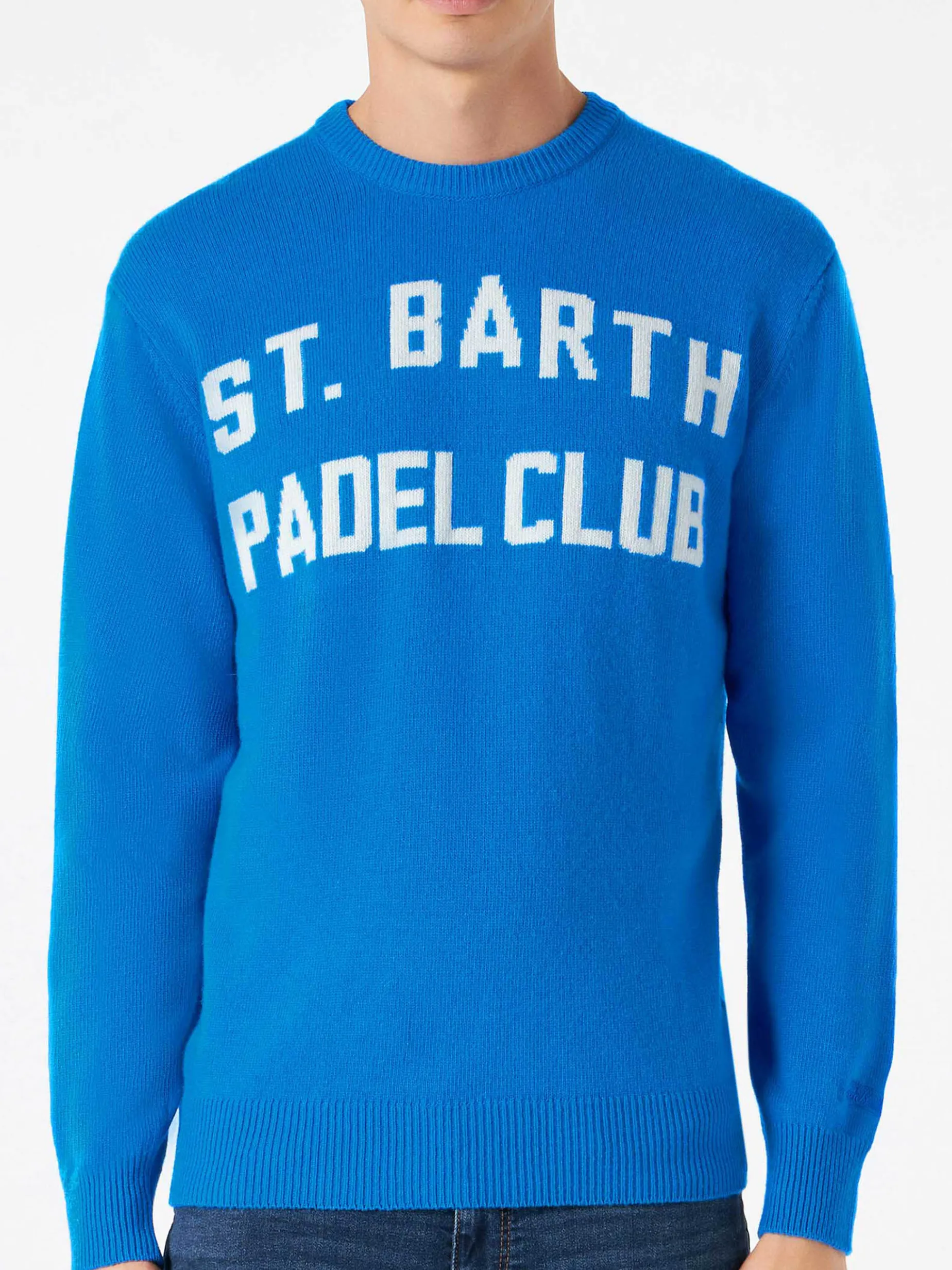 Herrenpullover mit St. Barth Padel Club-Schriftzug