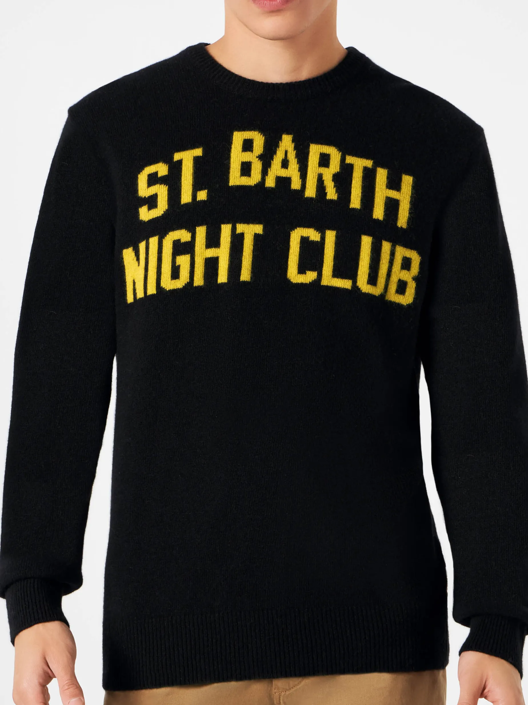 Herrenpullover mit St. Barth Night Club-Aufdruck