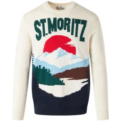 Herrenpullover mit St.Moritz-Postkartendruck